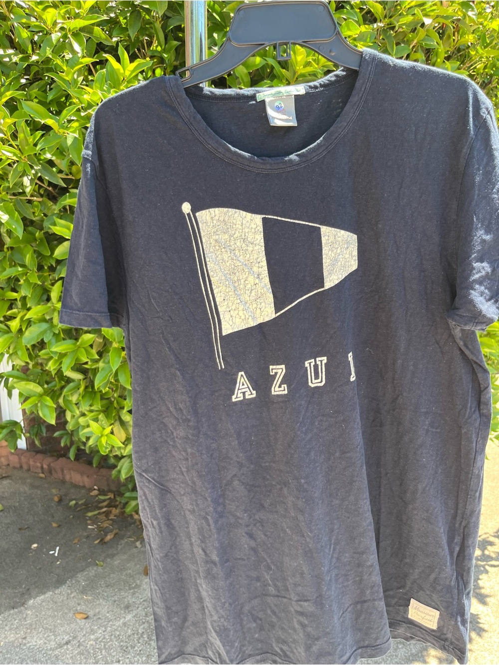 Scotch & Soda Navy Crewneck Tee with Branded Neck Label